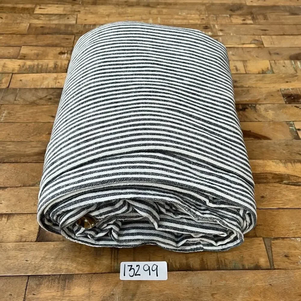 Pottery Barn Wheaton Striped Linen Cotton King Duvet Cover Chambray